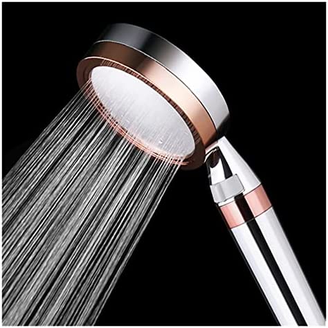 2 Layer Shower Head Big Panel PP Cotton Filter Water-Saving High Pressure Fine Water Flow Adjustable Skin Care Nozzle (Color : Rose Gold, Size : 4 inch)