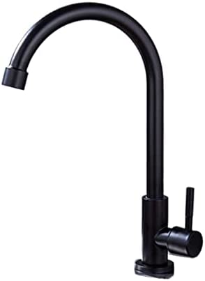 GWNWTT Kitchen Faucet 304 Stainless Steel Black Kitchen Faucet Water Purifier Single Lever Hole Tap 360 Degree Swivel Cold Water Taps Deck Mounted