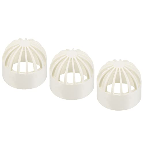 PATIKIL 40mm Tank Filter Guard Cover, 3 Pack Round PVC Intake Strainer Breathable Net Cap for Water Tank Filtration, White