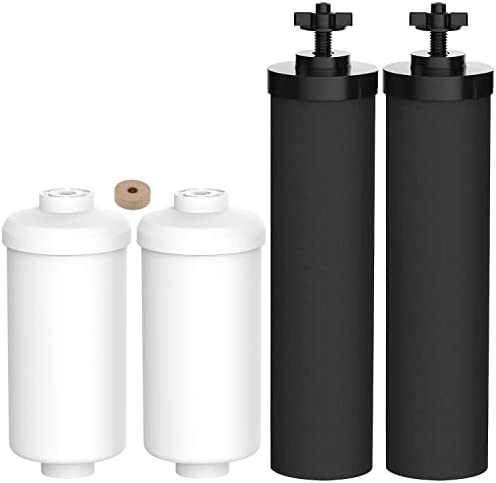 Replacement Water Filter, Compatible BB9-2 Black Berkey Purification Elements & PF-2 Fluoride Filters, Big,Traveler, Royal, Imperial Crown Gravity Filter Systems, Combo Pack (BRW-BB9-PF2)