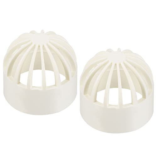PATIKIL 40mm Tank Filter Guard Cover, 2 Pack Round PVC Intake Strainer Breathable Net Cap for Water Tank Filtration, White