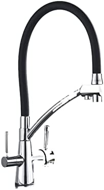 KYLEX Kitchen Sink Faucet Tap Pure Water Filter Mixer Crane Dual Handles Purification Kitchen Hot and Cold Faucet (Color : Chrome A)