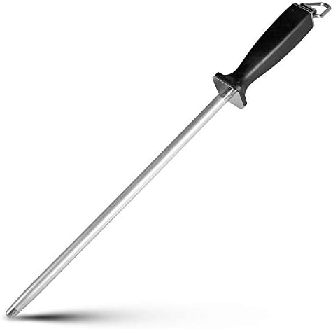 Superior Knife Sharpening Rod, 12 Inch Professional Diamond Brushed Sharpening Steel
