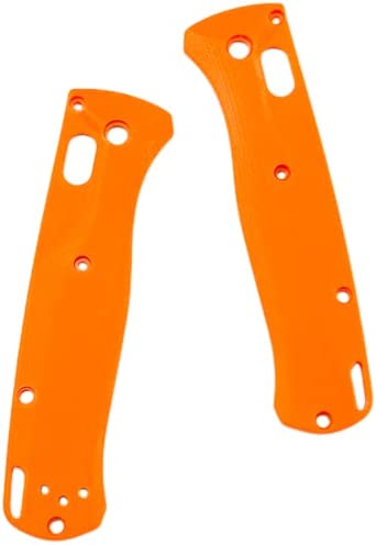 Aibote 1 Pair G10 Handle Scales Replacement Grips Designed for Benchmade Bugout 535 DIY Tool Handles Patch (Orange)