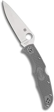 Spyderco Endura 4 Lightweight Signature Knife with 3.80″ VG-10 Steel Blade and Gray FRN Handle – PlainEdge – C10FPGY