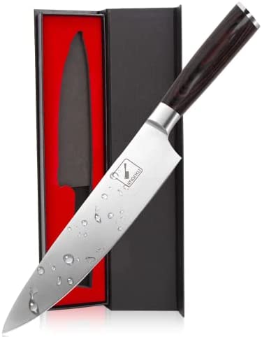 imarku Japanese Chef Knife – Pro Kitchen Knife 8 Inch Chef’s Knives High Carbon Stainless Steel Sharp Paring Knife with Ergonomic Handle, Useful Kitchen Gadgets & Christmas Gifts for Women and Men