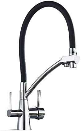 KYLEX Kitchen Pure Faucet Pure Water Filter Tap 360 Degree Rotation Dual Handles Purification Kitchen Hot and Cold Faucet (Color : Chrome)