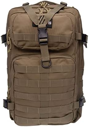 G. Outdoor Products Tactical Bugout Durable Weatherproof Water-Resistant Computer Backpack with 2 Removable Pistol Cases, Tan, One Size