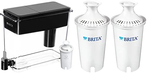 Brita XL Water Filter Dispenser for Tap and Drinking Water, Black & Standard Water Filter, Standard Replacement Filters for Pitchers and Dispensers, BPA Free – 2 Count