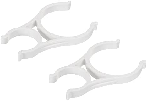MECCANIXITY Water Filter Clip 46x79mm Double Water Purifier Filter Clip Clamp White 2 Pack