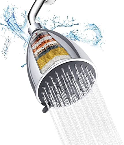 Filtered Shower Head, 3 Modes High Pressure Shower Head with 15 Stage, Hard Water Shower Filter With cartridge, Bathroom Purifier Filtration System for Remove Chlorine and Harmful Substances