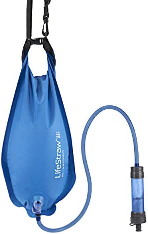 LifeStraw Flex Advanced Water Filter with Gravity Bag – Removes Lead, Bacteria, Parasites and Chemicals Blue, 1 gal