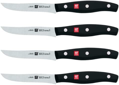 ZWILLING Twin Signature Steak Knife Set of Four, Razor-Sharp, Made in Company-Owned German Factory with Special Formula Steel perfected for almost 300 Years, Dishwasher Safe