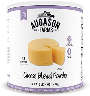 Augason Farms Cheese Blend Powder Certified Gluten Free Long Term Food Storage Everyday Meal Prep Large Can