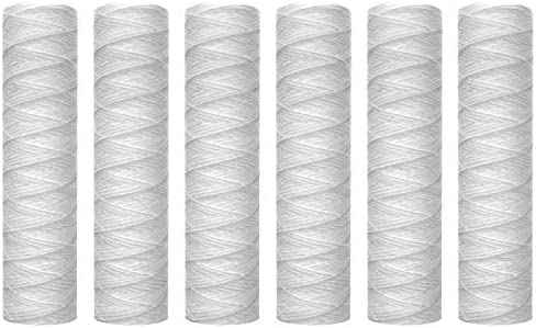 Duendhd 10 Micrometre String Wound Sediment Water Filter Cartridge,6 Pack, Sediment Filtration,Universal