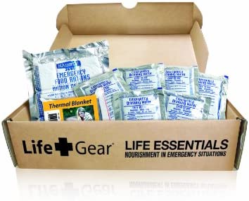 Life Gear – LG329 Emergency Food, Water & Thermal blanket for 1 person, 3 days, add to emergency or survival kit Brown Box