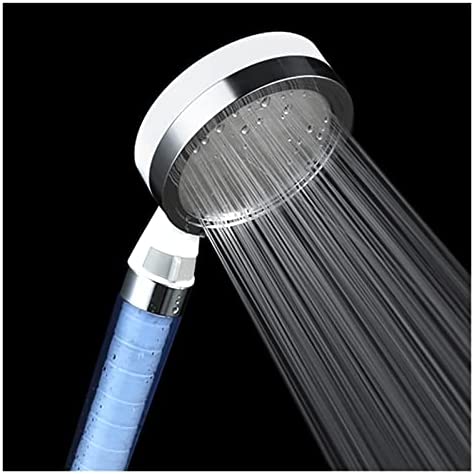 JAERB 2 Layer Shower Head Big Panel PP Cotton Filter Water-Saving High Pressure Fine Water Flow Adjustable Skin Care Nozzle (Color : Blue White, Size : 4 inch)