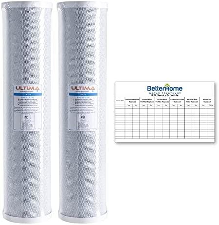 Better Home Water Treatment Ultima Carbon Filter, Carbon Water Filter for Whole-House Water Filtration, Lasts 12 Months, 20 Inches by 4.5 Inches, Pack of 2