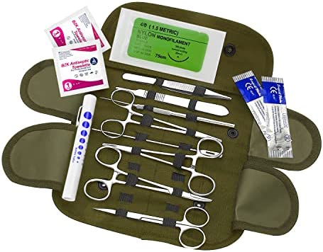 ASA TECHMED 20 PC U.S. Military Style Surplus Emergency Survival Kit – Bleed CONTOL Kit – Military Style First Aid Kit – Molle Pouch