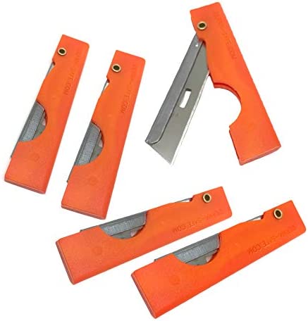 Derma-safe Folding Utility Survival Knife (5-pack) Orange