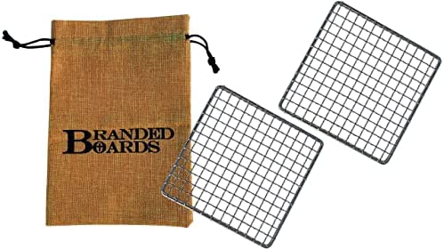 Branded Boards Bushcraft Stainless BBQ Cooking Grill Grate, Bamboo Cutting Board, Burlap Hemp Drawstring Bag, Mini Camp Knife. Camping, Backpacking, Hunting & Fishing Gear