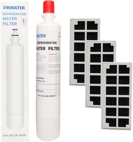 DKWATER RPWF Water Filter & 1509 Air Filter Compatible with GE Cafe Series ODOR FILTER| Replacement for GE RPWF (NOT RPWFE) RWF1063, RWF3600A, WSG-4, DWF-36, R-3600, MPF15350, OPFG3-RF300