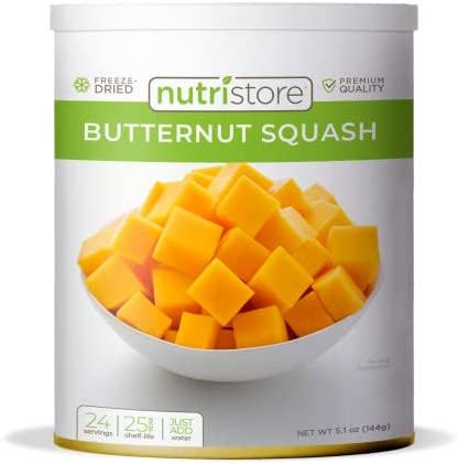 Nutristore Freeze Dried Butternut Squash | Perfect Healthy Snack | Emergency Survival Bulk Food Storage | Amazing Taste & Quality | 25 Year Shelf Life