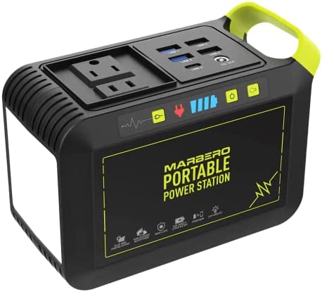 MARBERO 88Wh Portable Power Station 24000mAh Camping Solar Generator(Solar Panel Not Included) Lithium Battery Power 110V/80W AC, DC, USB QC3.0, LED Flashlight for CPAP Home Camping Emergency Backup