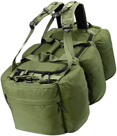 100L Military Tactical Duffle Bag For Men, Extra Large Army Duffle Bag Heavy Duty Deployment Bag , Military Duffle Bag Backpack Outdoor Gear (Olive Green)