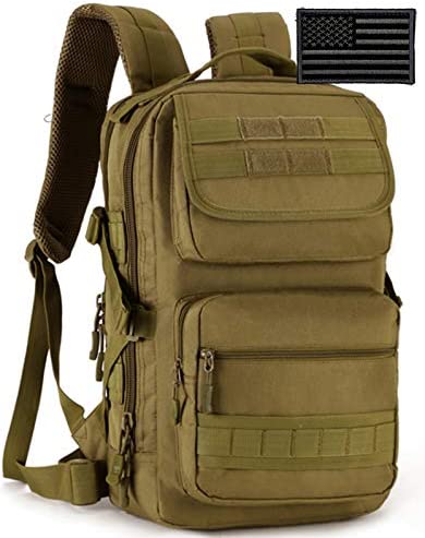 Protector Plus Tactical Motorcycle Backpack Small Military MOLLE Cycling Daypack (Rain Cover & Patch Included)