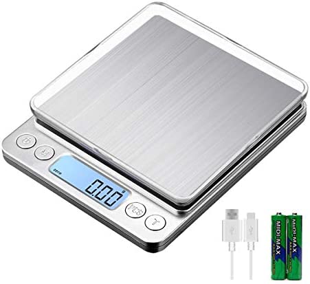 KUBEI Upgraded Large Range Small Kitchen Scale 1kg/0.01g, USB Charging Mini Food Electronic Scale, High Accuracy Cooking Scale, Pocket Scale with LCD Display