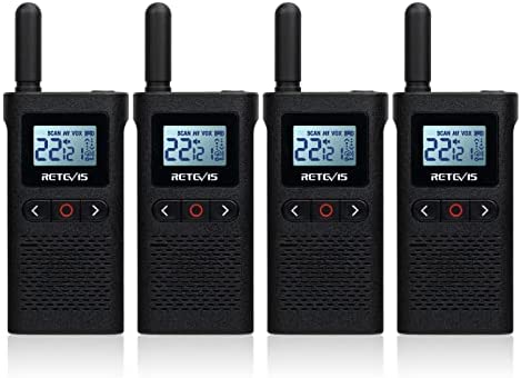 Retevis RB28 NOAA Weather Alert Two Way Radios 4 Pack, Rechargeable Walkie Talkies with Large LCD Screen,1500mAh Battery USB-C Charging, Portable 2 Way Radios for Family Camping Hiking Hunting