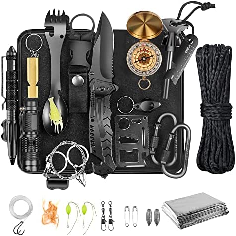 Survival Gear and Equipment,Survival kit 30 in 1,Cool Camping Hiking Hunting Fishing Gifts for Men Teenage boy dad Husband Father boy Friend