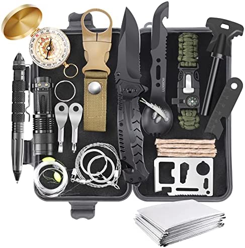 Survival Kit 28 in 1, Gifts for Men Dad Husband Teenage Boy, Survival Gear and Equipment Supplies Kits Christmas Stocking Stuffers for Families Outdoors Camping Hiking Adventures