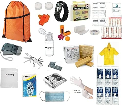 3 Day Emergency Backpack Survival Kit Food Water Blanket Whistle Flashlight 1st Aid 72 Hr