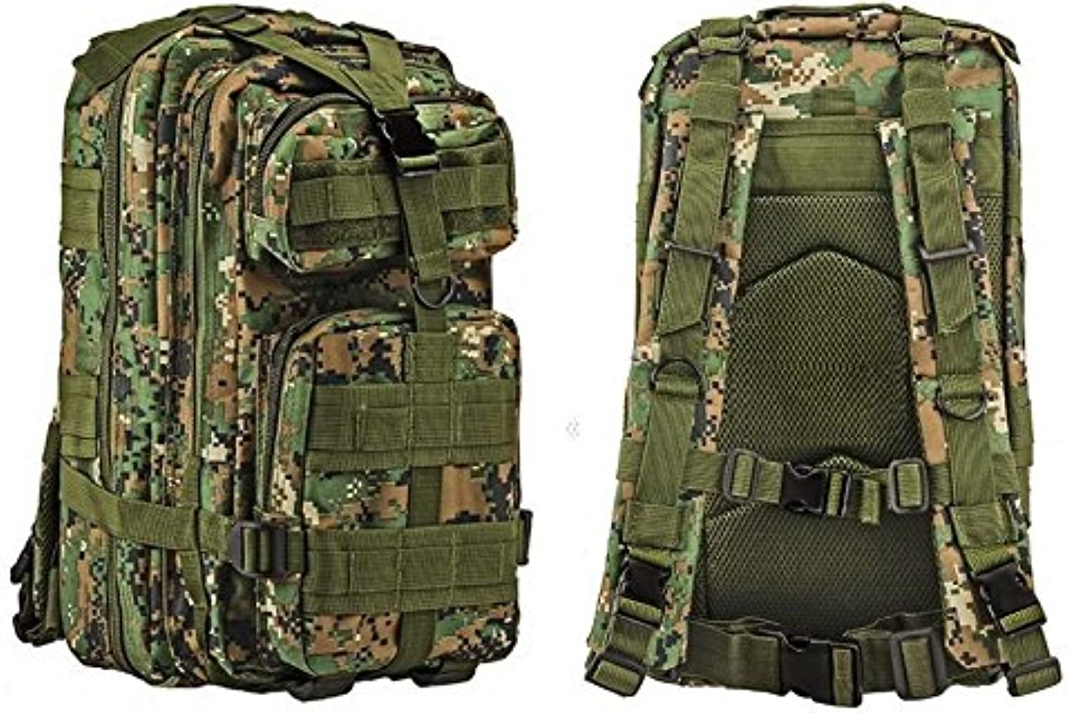Ultimate Arms Gear Tactical Marpat Woodland Digital Camouflage Compact Level 3 Assault Backpack 3 Day Bug Out Bag with Adjustable Slip Shoulder Length Straps MOLLE Modular PALS Heavy Duty Pack