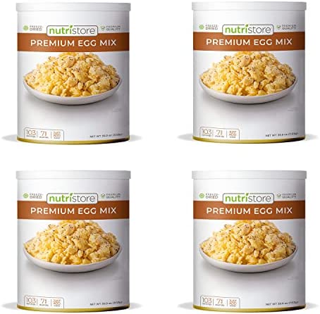 Nutristore Freeze Dried Egg Crystals | Premium Whole Egg Powder | High Protein Breakfast | Perfect for Lightweight Camping or Home Cooked Meals | Emergency Survival Bulk Food Supply