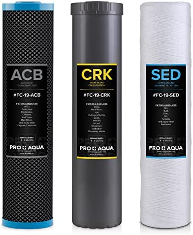 PRO+AQUA Elite GEN2 Replacement Filter Set, Whole House Heavy Metals Well Water – Sediment, KDF/Blend, Carbon Infused