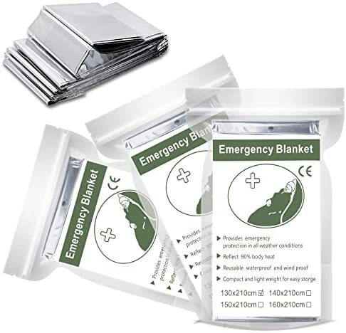 crisonky Emergency Mylar Thermal Blankets, Designed for Outdoors, Survival Reflective Thermal First Aid Foil Blanket