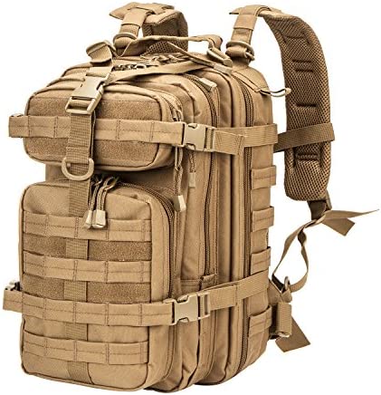 Greencity Army Tactical Backpack Military Assault Pack Flag Patch Outdoors Bug Out Bag Small Rucksack Molle Bag 30L