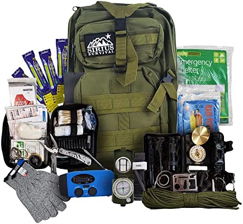 Pre-Packed Survival Backpack – Survival Kit for Family – Be Prepared for Hurricanes, Floods, Tsunami, Other Disasters