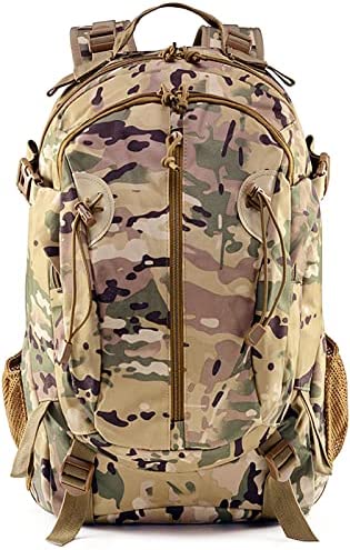 Tactical Motorcycle Backpack For Men Military 30L EDC Travel Hiking Rucksack Bug Out Bag Assault Pack (Cp Camo)