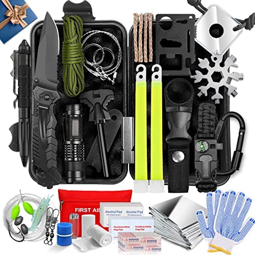 Christmas for Gifts Mens Husband Dad Son Kids,Survival Gear Kit – 30 in 1 Emergency Survival Kit Equipped First Aid Kit, Suitable for Hiking Hunting Camping Essentials Tactical Equipment