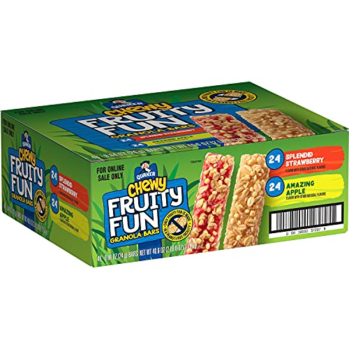 Quaker Chewy Fruity Fun Granola Bars, 2 Flavor Variety Pack, Peanut Free Facility, 0.84oz Bars (48 Pack)