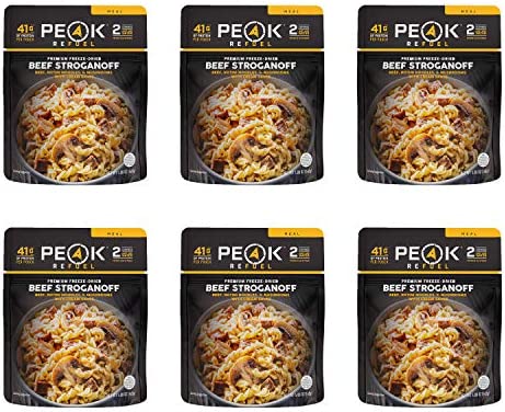 Peak Refuel Beef Stroganoff | Freeze Dried Backpacking and Camping Food | Amazing Taste | High Protein | Real Meat | Quick Prep Meals