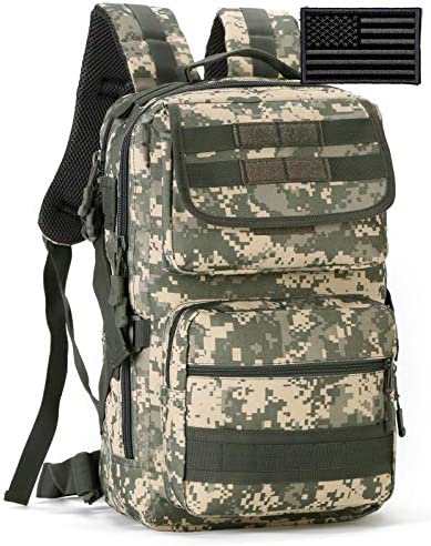 Protector Plus Tactical Motorcycle Backpack Small Military MOLLE Cycling Daypack (Rain Cover & Patch Included)