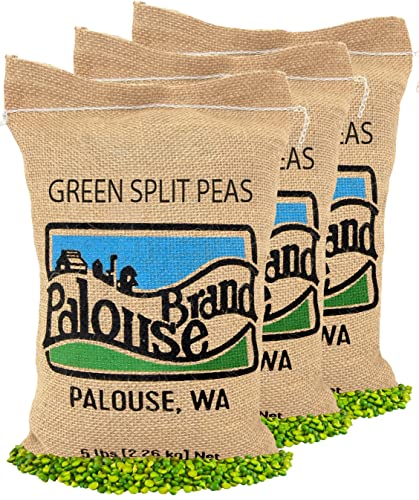 Green Split Peas | 100% Desiccant Free | Family Farmed in Washington State | 15 lbs | Non-GMO Project Verified | 100% Non-Irradiated | Certified Kosher Parve | Field Traced | (5 Pound, Pack of 3)