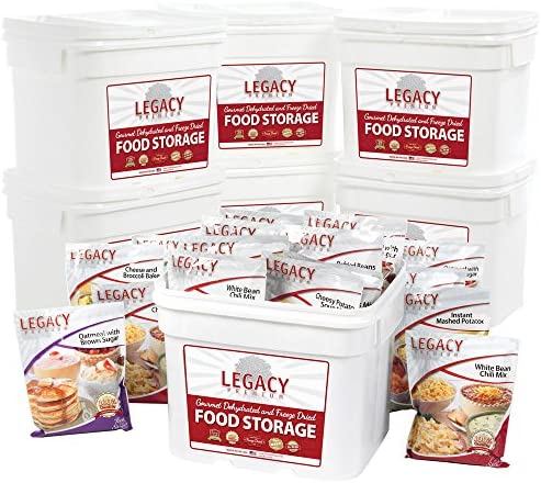 Bulk Dehydrated Survival Food Storage: 720 Large Servings – 185 lbs – Emergency Freeze Dried Prepper Supply – 25 Year Shelf Life Survival Meals
