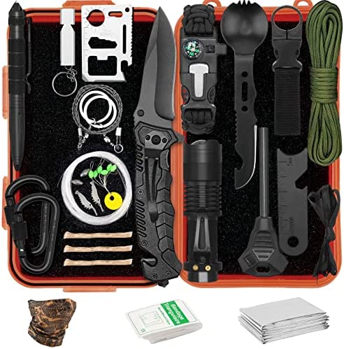 Hitdudu Camping Survival Gear and Equipment 18 in 1 Kits, Cool Gadget Stuff for Man Father Boyfriend