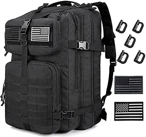 Tactical Backpack for Men 3 Day Survival Gears Molle System, 45L Capacity 100% Polyester Assault Rucksack